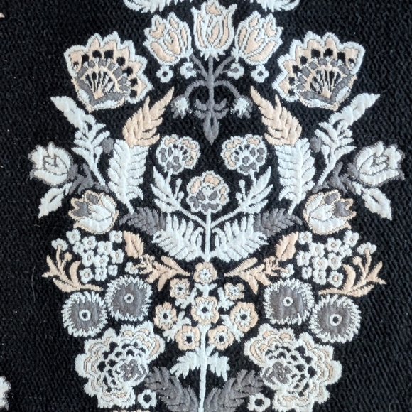 Anthropologie Ett:twa Soiree Black Embroidered Floral Midi Dress Size 2 - Picture 10 of 11